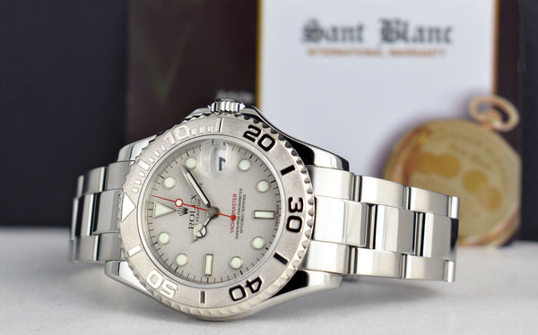 ROLEX 35mm Platinum & Stainless Steel Yachmaster Platinum Dial