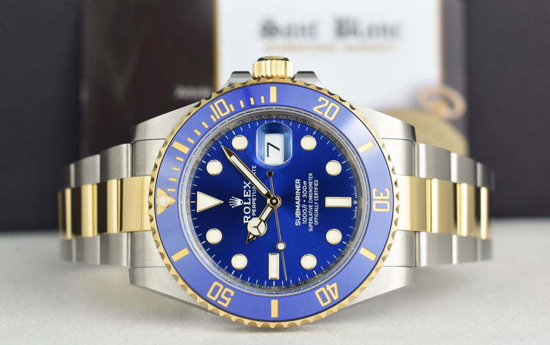 ROLEX 41mm 18kt Gold & Stainless Steel Submariner Blue Dial with Card Model 126613 LB