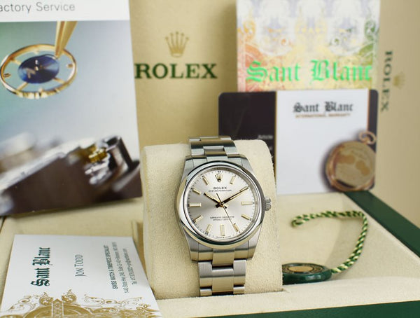 Rolex oyster perpetual 34mm white dial sale