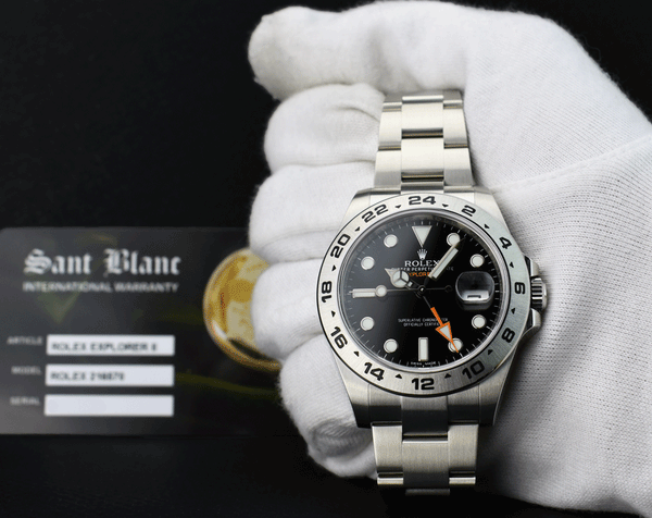 ROLEX 42mm Stainless Steel Explorer II Black Dial Model 216570