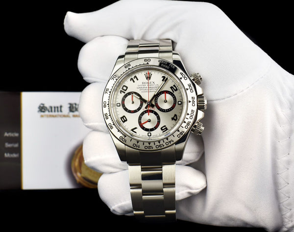 ROLEX 40mm 18kt White Gold Daytona Silver Arabic Race Dial Model