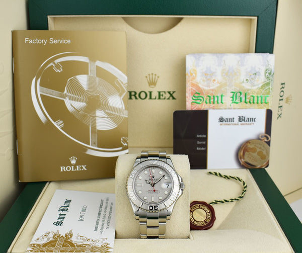 ROLEX Rehaut Midsize Platinum Stainless Steel Yachmaster Model