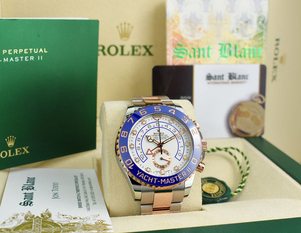 ROLEX 44mm Rose Gold Stainless Steel YachtMaster II Mercedes