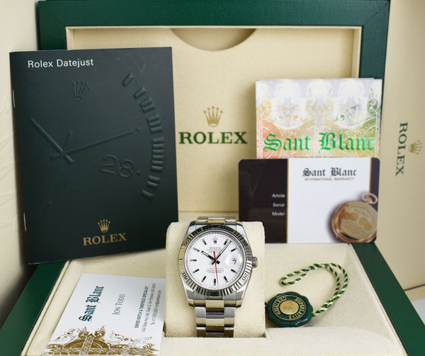 Rolex 36mm 18kt White Gold & Stainless Steel Turn-O-Graph White