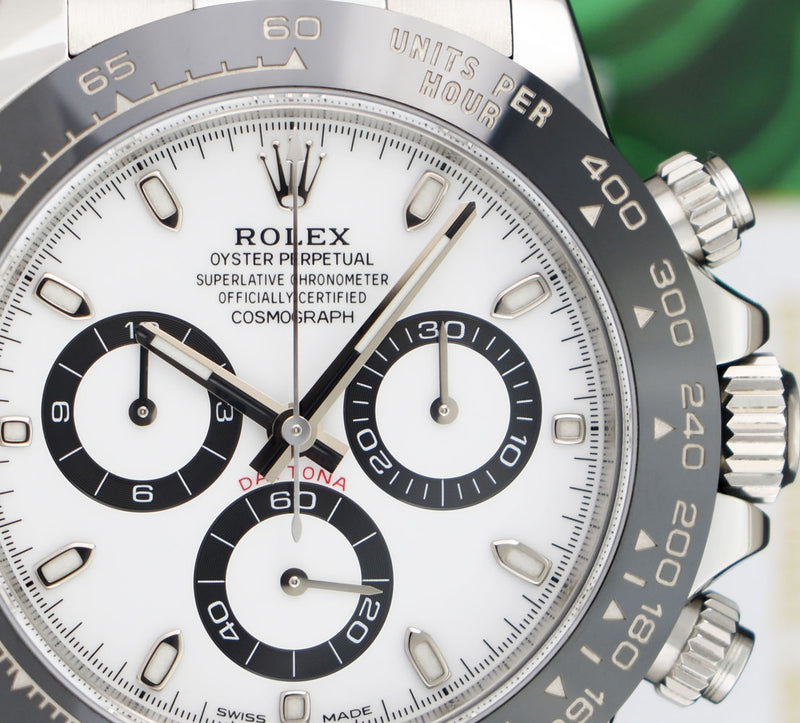 ROLEX 40mm Stainless Steel & Ceramic Daytona White Dial Model 116500LN