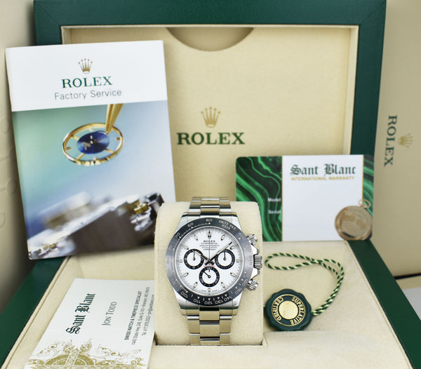 ROLEX 40mm Stainless Steel & Ceramic Daytona White Dial Model 116500LN