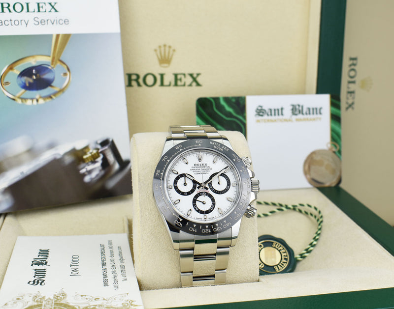 ROLEX 40mm Stainless Steel & Ceramic Daytona White Dial Model 116500LN