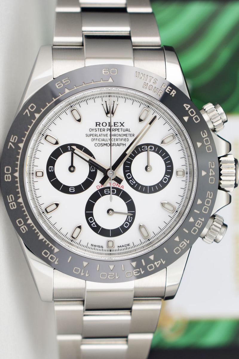ROLEX 40mm Stainless Steel & Ceramic Daytona White Dial Model 116500LN