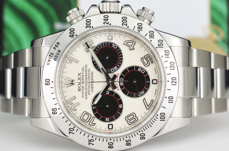 ROLEX 40mm Stainless Steel Daytona White Panda Dial Fat Buckle Model 116520