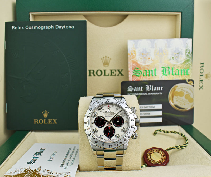 ROLEX 40mm Stainless Steel Daytona Panda Dial Fat Buckle Model 116520*