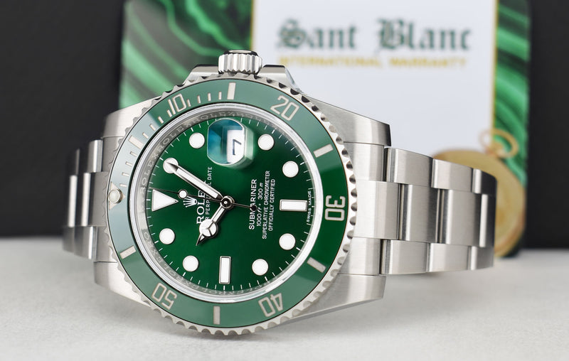 ROLEX 40mm Stainless Steel Submariner Green Dial Hulk Model 116610LV*