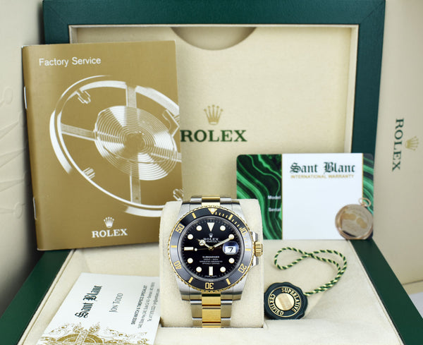 ROLEX 18kt Gold & Stainless Steel Submariner Black Dial Model 116613LN