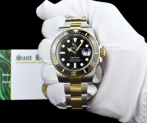 ROLEX 18kt Gold & Stainless Steel Submariner Black Dial Model 116613LN