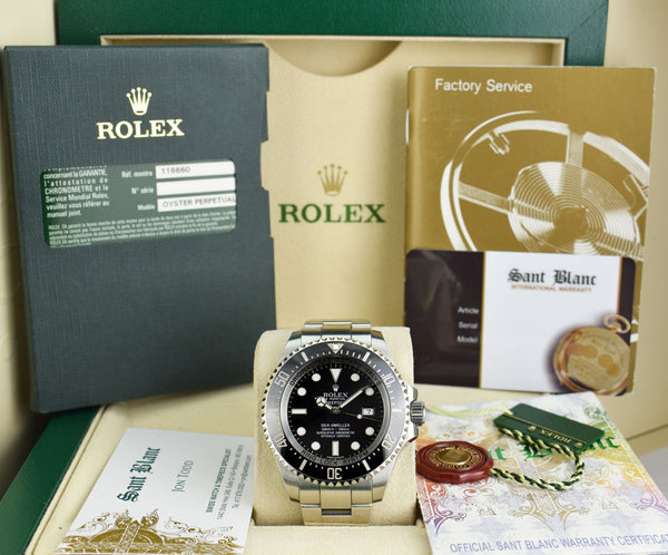 ROLEX 44mm Stainless Steel Deepsea Sea Dweller Black Dial Model 116660