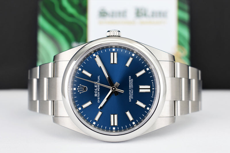 ROLEX 41mm Stainless Steel Oyster Perpetual Blue Index Model 124300