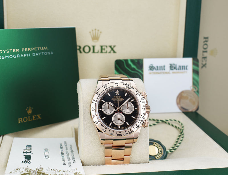 ROLEX 2024 18kt Rose Gold Daytona Black Panda Box & Card Model 126505