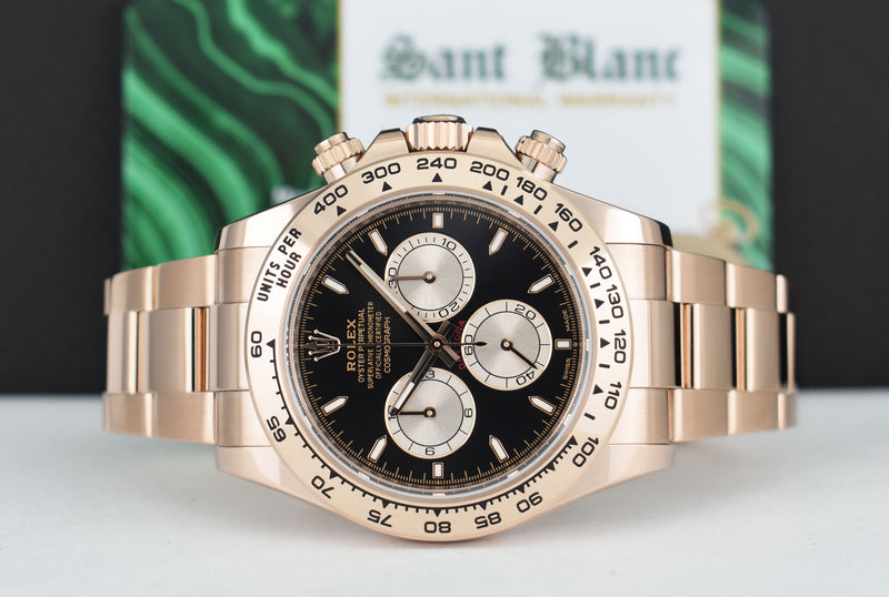 ROLEX 2024 18kt Rose Gold Daytona Black Panda Box & Card Model 126505