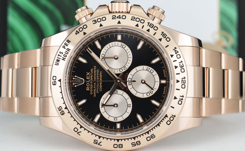ROLEX 2024 18kt Rose Gold Daytona Black Panda Box & Card Model 126505