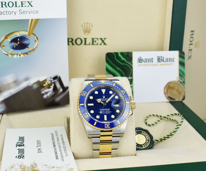 ROLEX 18kt Gold & Stainless Steel Submariner 41 Blue Box/Books Model 126613LB