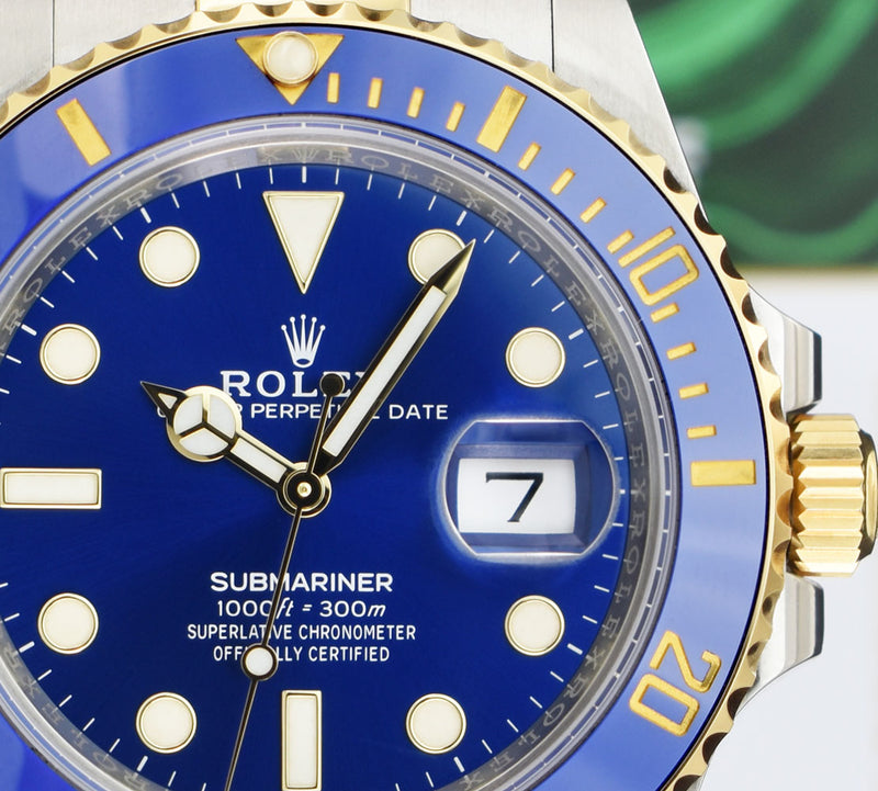 ROLEX 18kt Gold & Stainless Steel Submariner 41 Blue Dial with Card Model 126613 LB