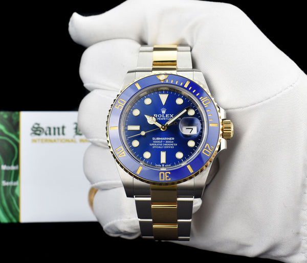 ROLEX 18kt Gold & Stainless Steel Submariner 41 Blue Dial with Card Model 126613 LB