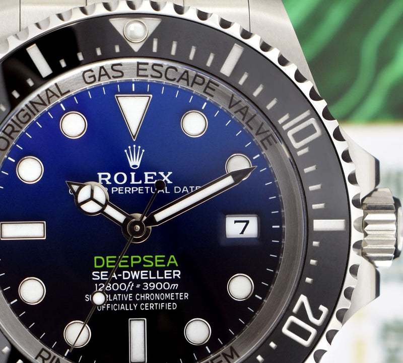 ROLEX 44m Stainless Steel Deepsea SeaDweller James Cameron D-Blue Card Model 136660