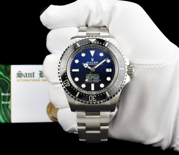 ROLEX 44m Stainless Steel Deepsea SeaDweller James Cameron D-Blue Card Model 136660