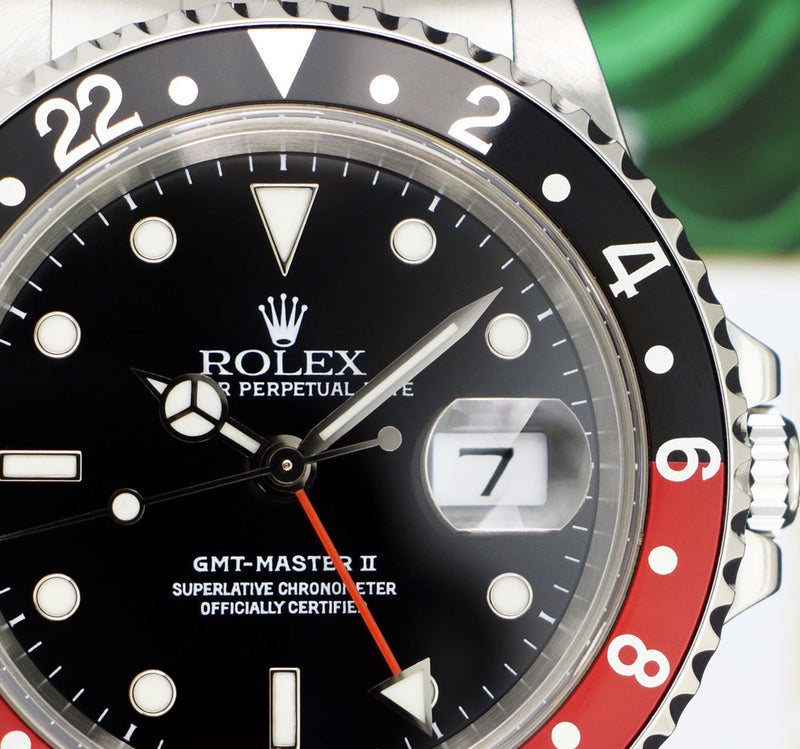 ROLEX Stainless Steel GMT Master II Coke Bezel Swiss Made Dial Model 16710