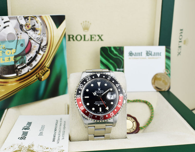 ROLEX Stainless Steel GMT Master II Coke Bezel Swiss Made Dial Model 16710