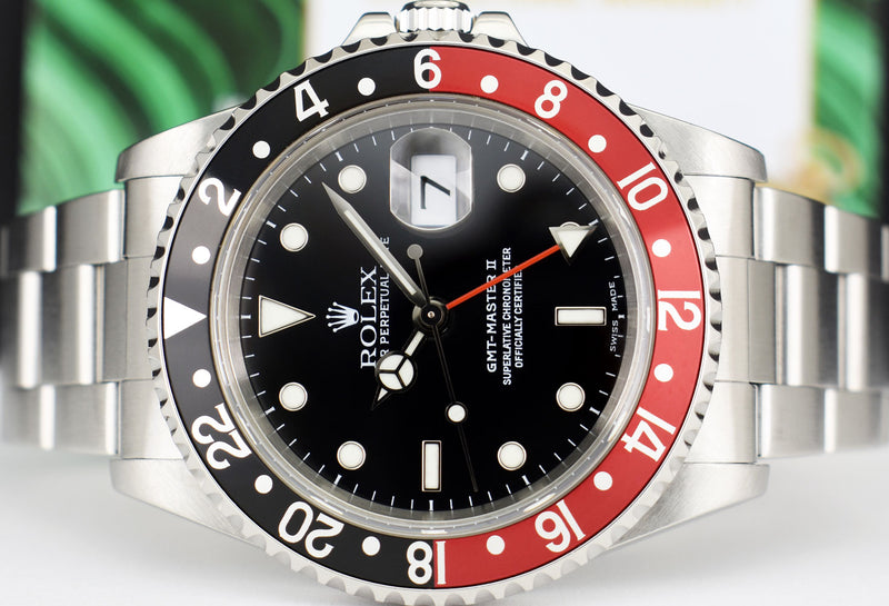 ROLEX Stainless Steel GMT Master II Coke Bezel Swiss Made Dial Model 16710