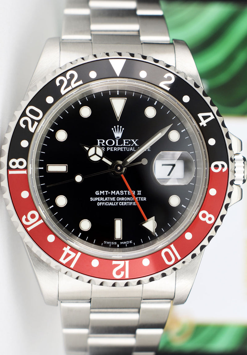 ROLEX Stainless Steel GMT Master II Coke Bezel Swiss Made Dial Model 16710