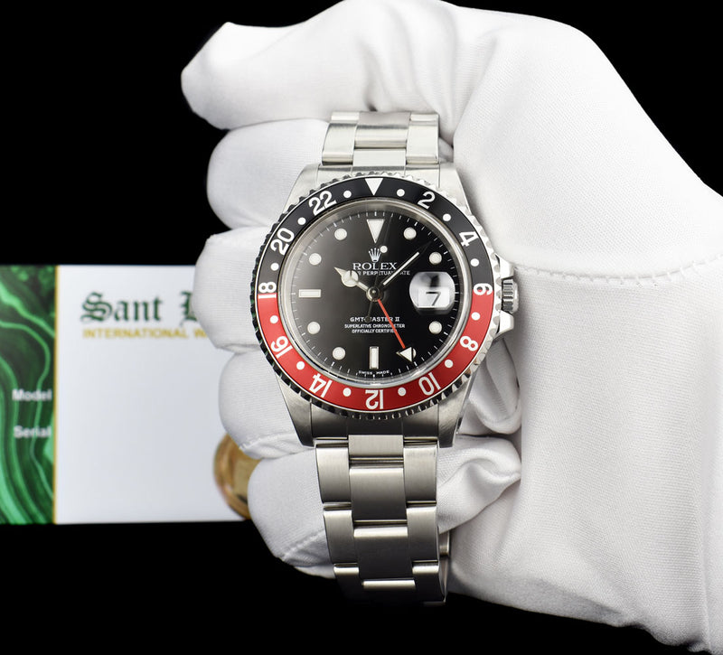 ROLEX Stainless Steel GMT Master II Coke Bezel Swiss Made Dial Model 16710