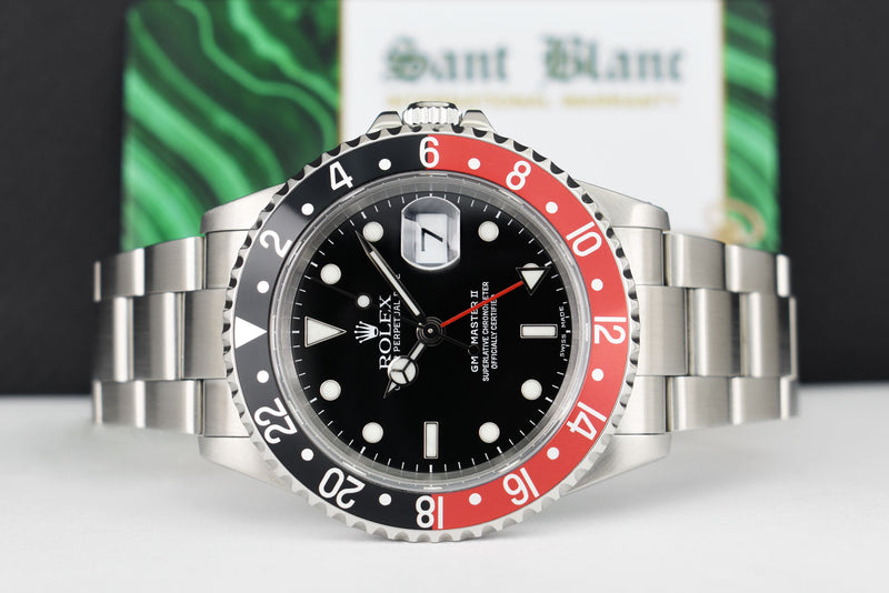 ROLEX Vintage Stainless Steel GMT Master II Black & Red "Coke" Bezel SEL Model 16710