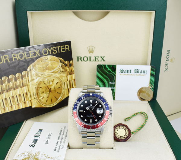 ROLEX Stainless Steel GMT Master II Pepsi Bezel Model 16710