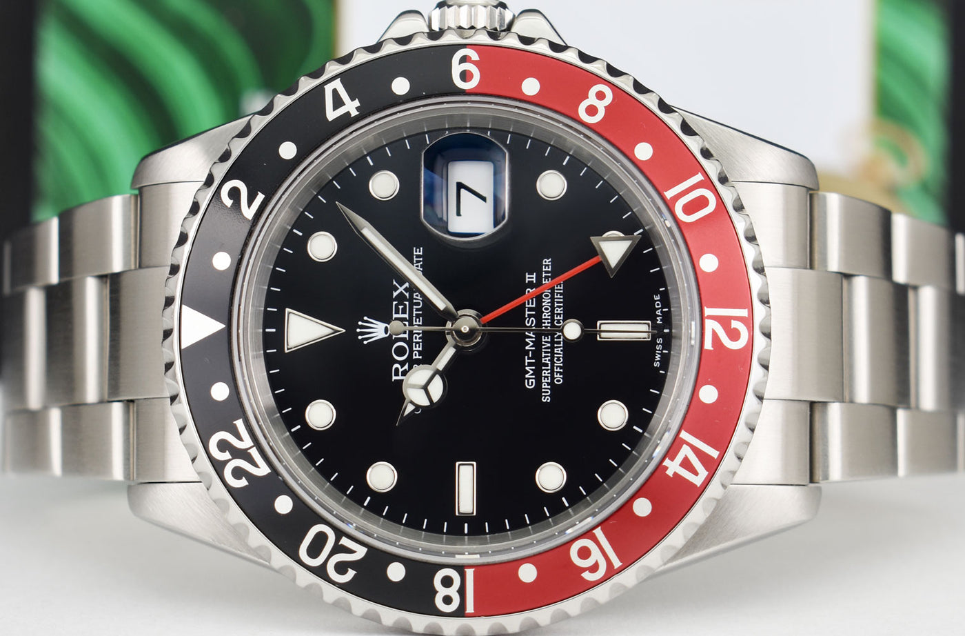 ROLEX 40mm Stainless Steel GMT Master II Coke Bezel w/Box ROLEX 40mm Stainless Steel GMT Master II Coke Bezel w/Box
