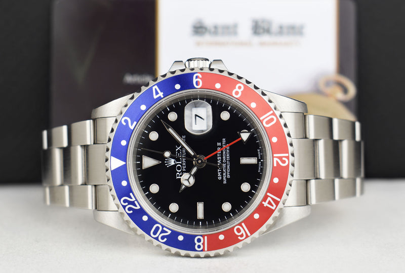 Mens Stainless Steel GMT Master II Pepsi Bezel SEL Model 16710