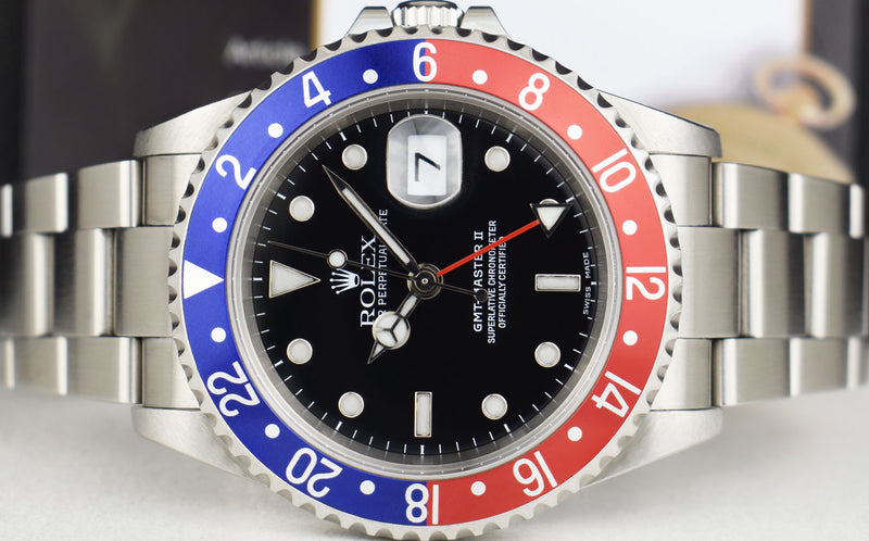 Mens Stainless Steel GMT Master II Pepsi Bezel SEL Model 16710