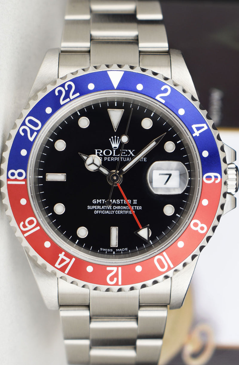 Mens Stainless Steel GMT Master II Pepsi Bezel SEL Model 16710