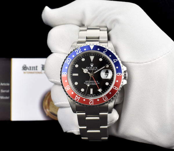 Mens Stainless Steel GMT Master II Pepsi Bezel SEL Model 16710