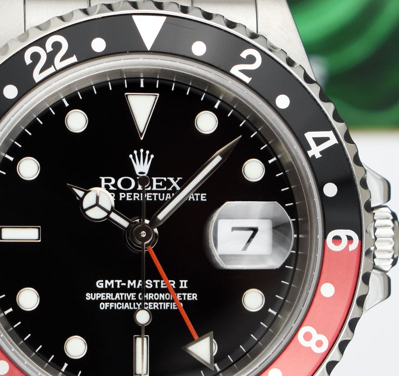 ROLEX Stainless Steel GMT Master II Coke Bezel Model 16710