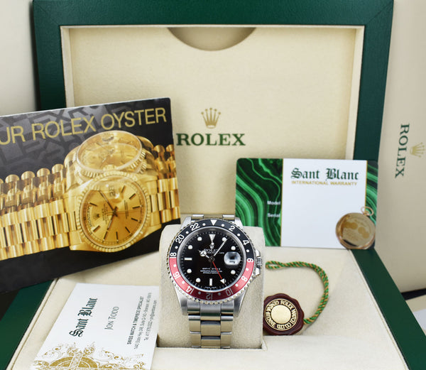 ROLEX Stainless Steel GMT Master II Coke Bezel Model 16710