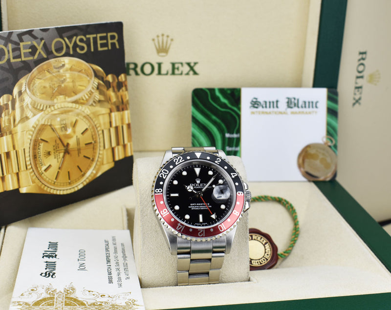 ROLEX Stainless Steel GMT Master II Coke Bezel Model 16710