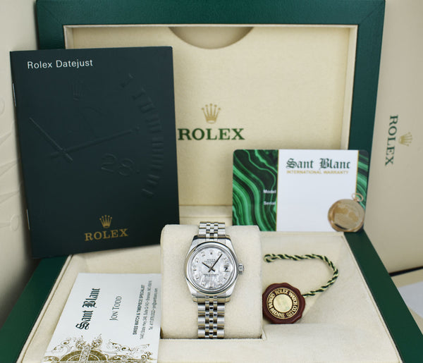 ROLEX Ladies Stainless Steel Datejust Mother of Pearl Diamond Jubilee Band Model 179160