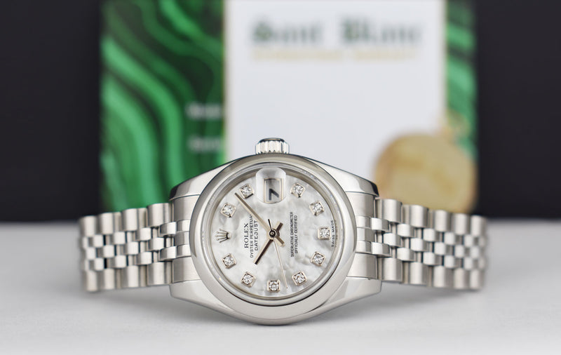 ROLEX Ladies Stainless Steel Datejust Mother of Pearl Diamond Jubilee Band Model 179160