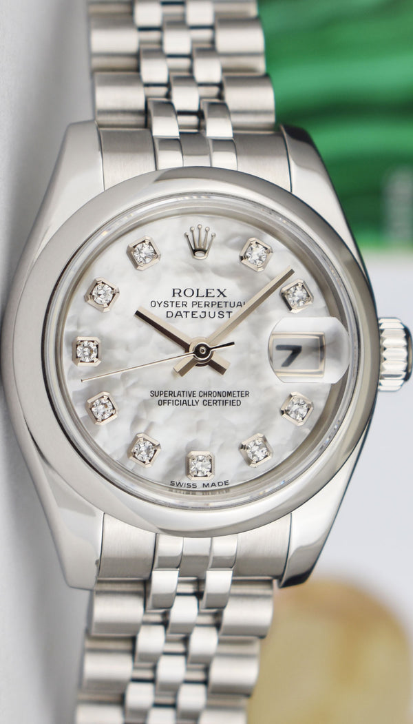 ROLEX Ladies Stainless Steel Datejust Mother of Pearl Diamond Jubilee Band Model 179160