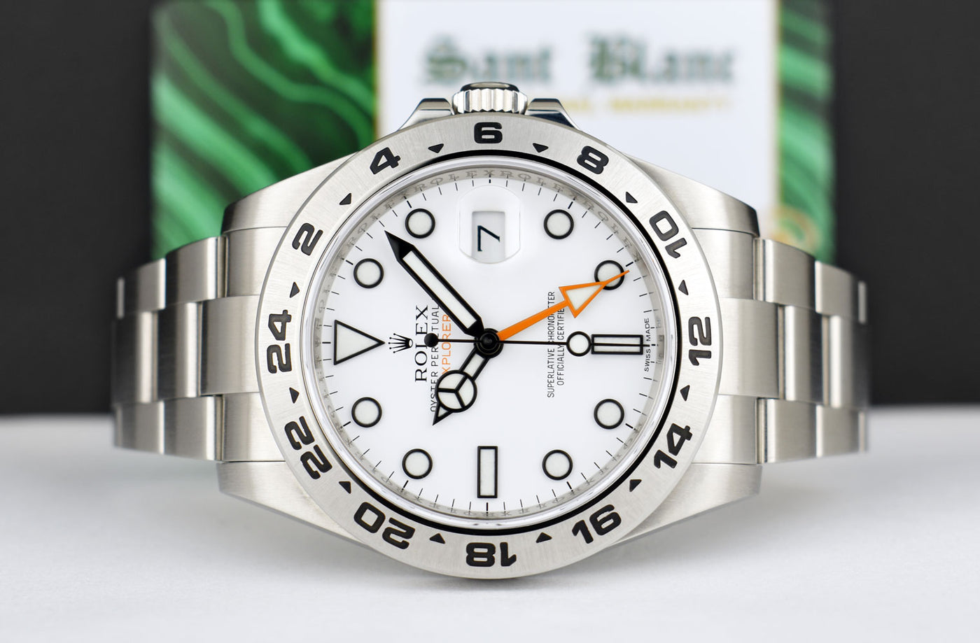 ROLEX 42mm Stainless Steel Explorer II White Dial with Box