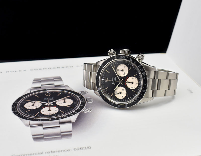 Rare Rolex Stainless Steel Daytona "Big Red" Reverse Panda Dial - Atelier Restoration - Model 6263