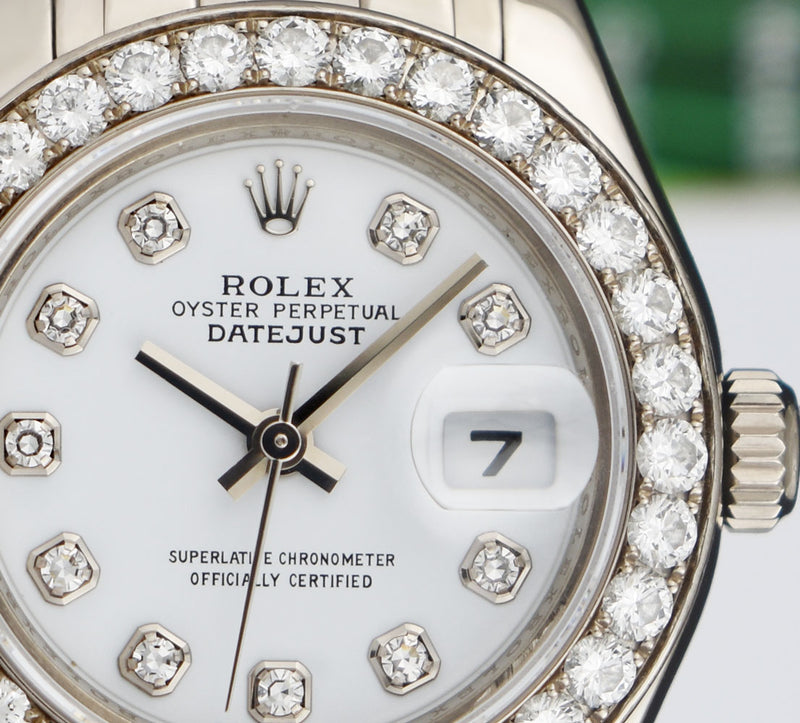 ROLEX Rehaut 29mm 18kt White Gold Masterpiece White Diamond Model 80299