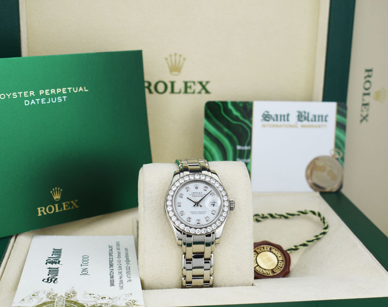 ROLEX Rehaut 29mm 18kt White Gold Masterpiece White Diamond Model 80299