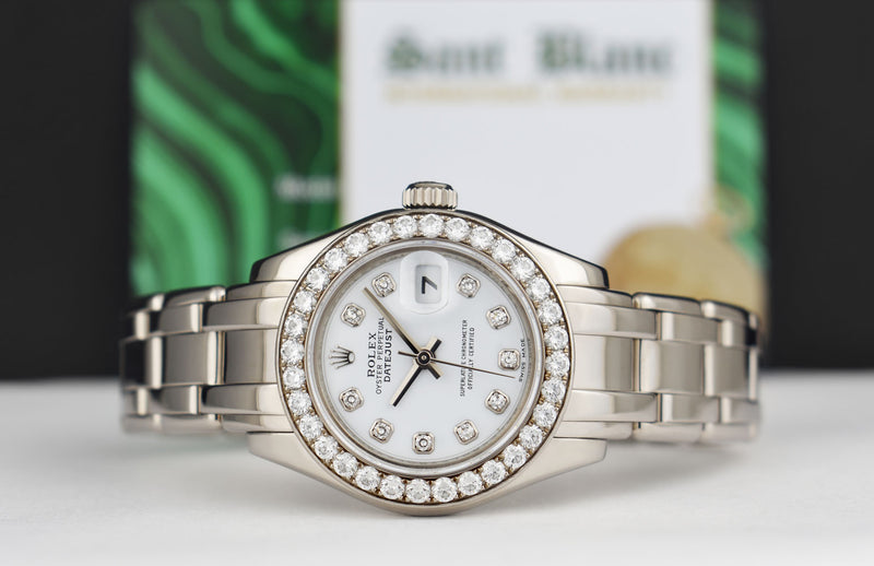 ROLEX Rehaut 29mm 18kt White Gold Masterpiece White Diamond Model 80299